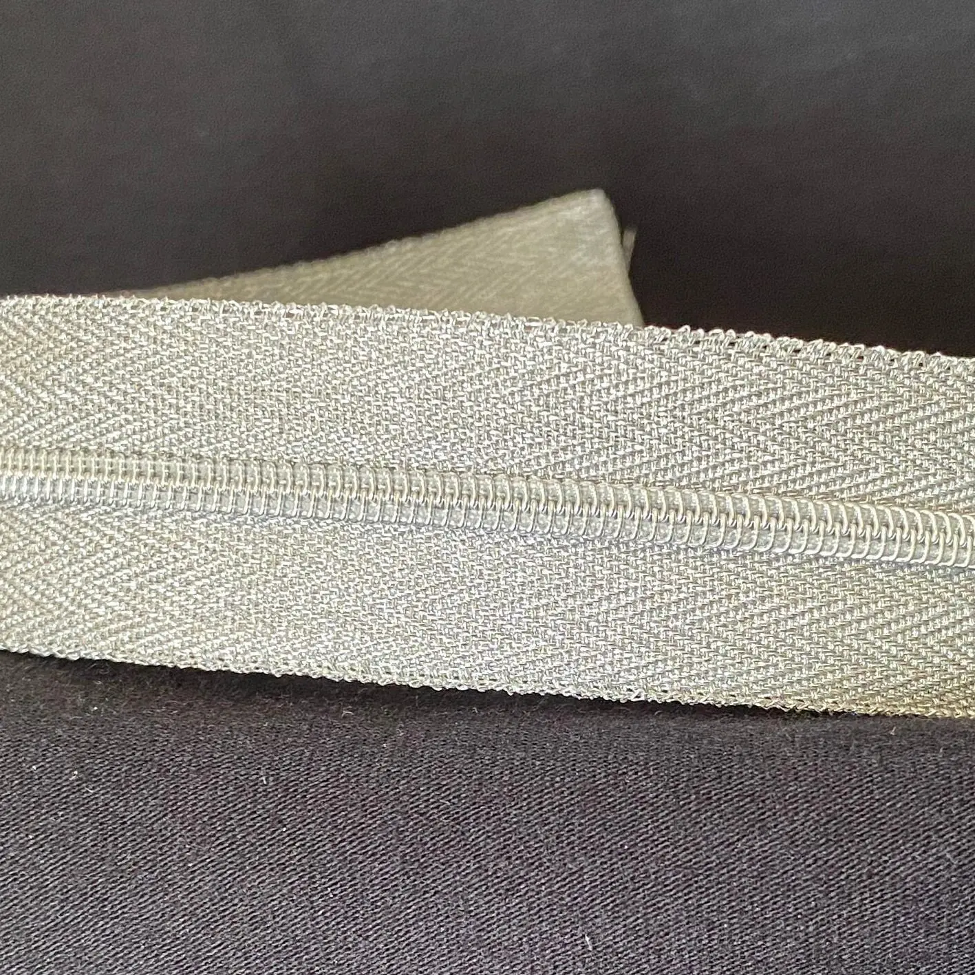 Reißverschluss Silver Sparkle, schmal