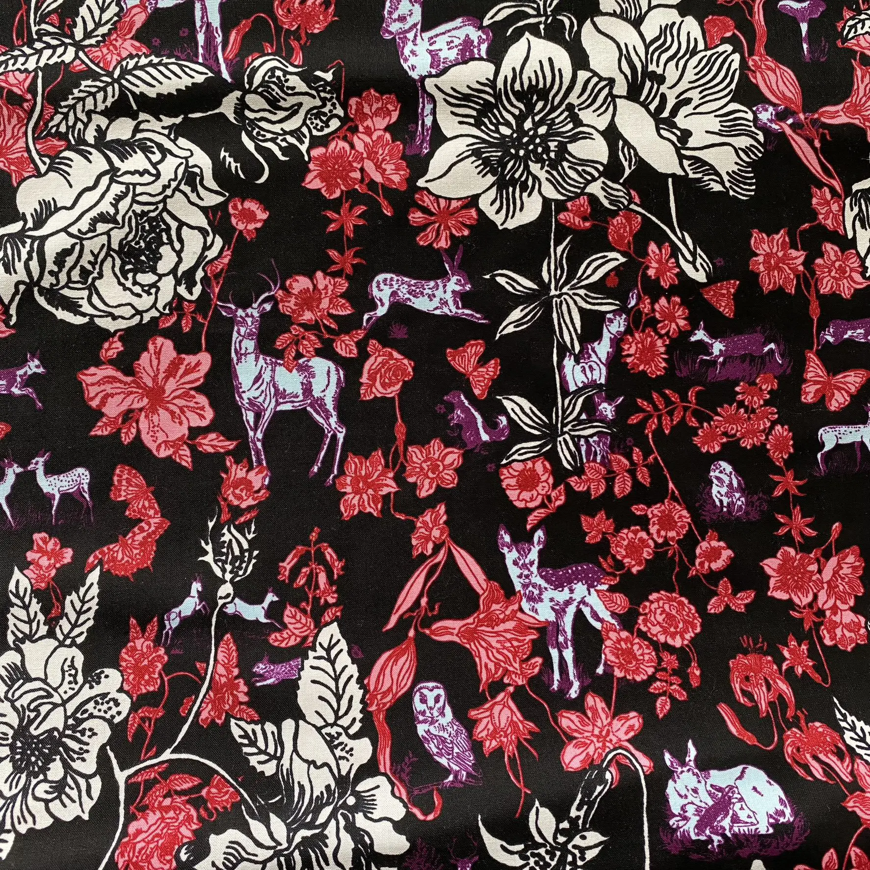 Woodland Walk - Fawn in Flowers, Schwarz, Nathalie Lete – Bild 5