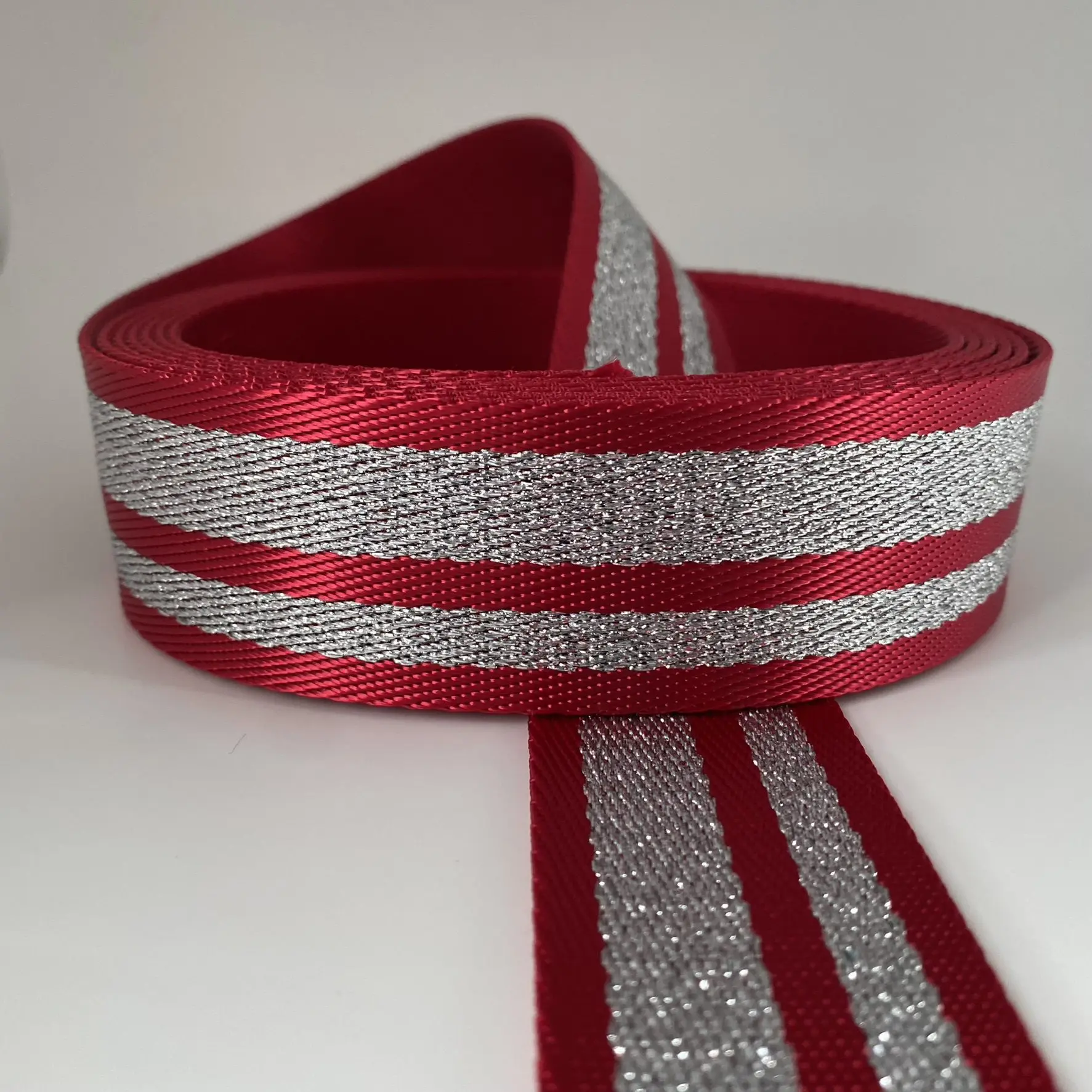 Gurtband rot gestreift 38 mm