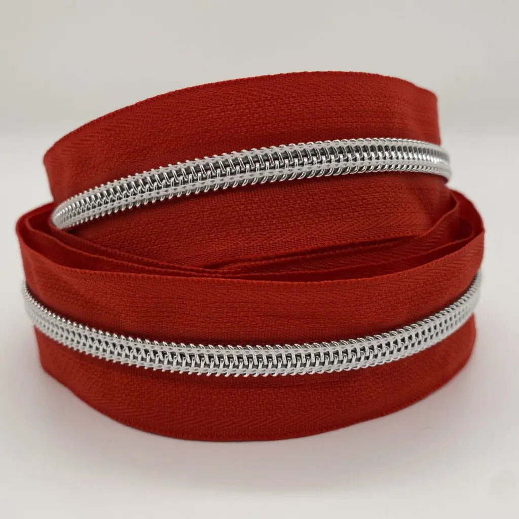 Reststück 2,0 m - Reißverschluss Silver Star, breit, signalrot