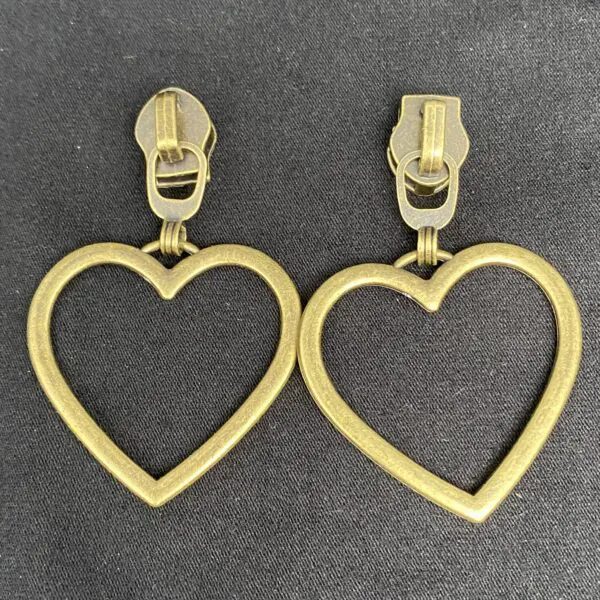 Zipper Heart, groß, breit, bronze – Bild 2