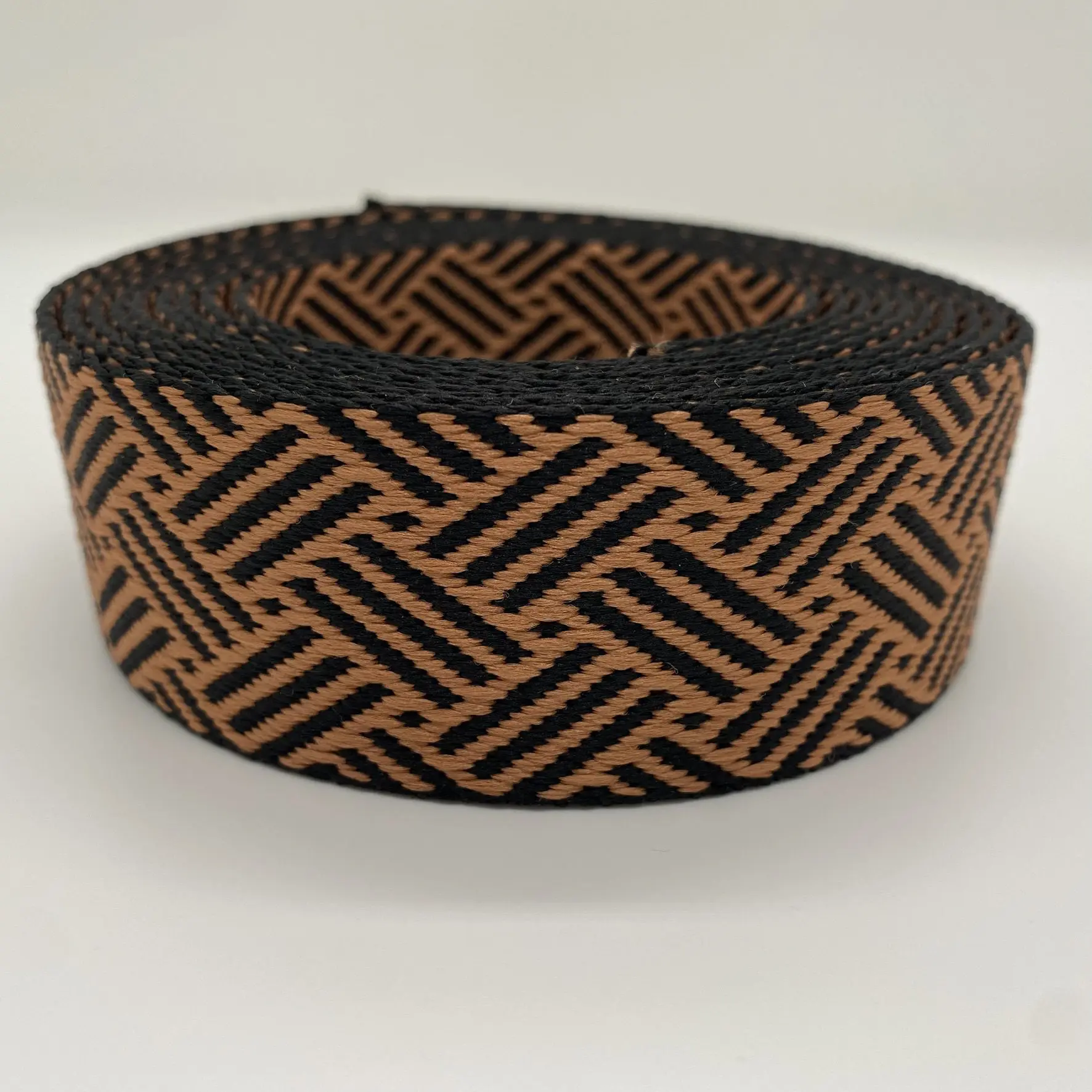 Gurtband Braided, 38mm, schwarz-cognac – Bild 2