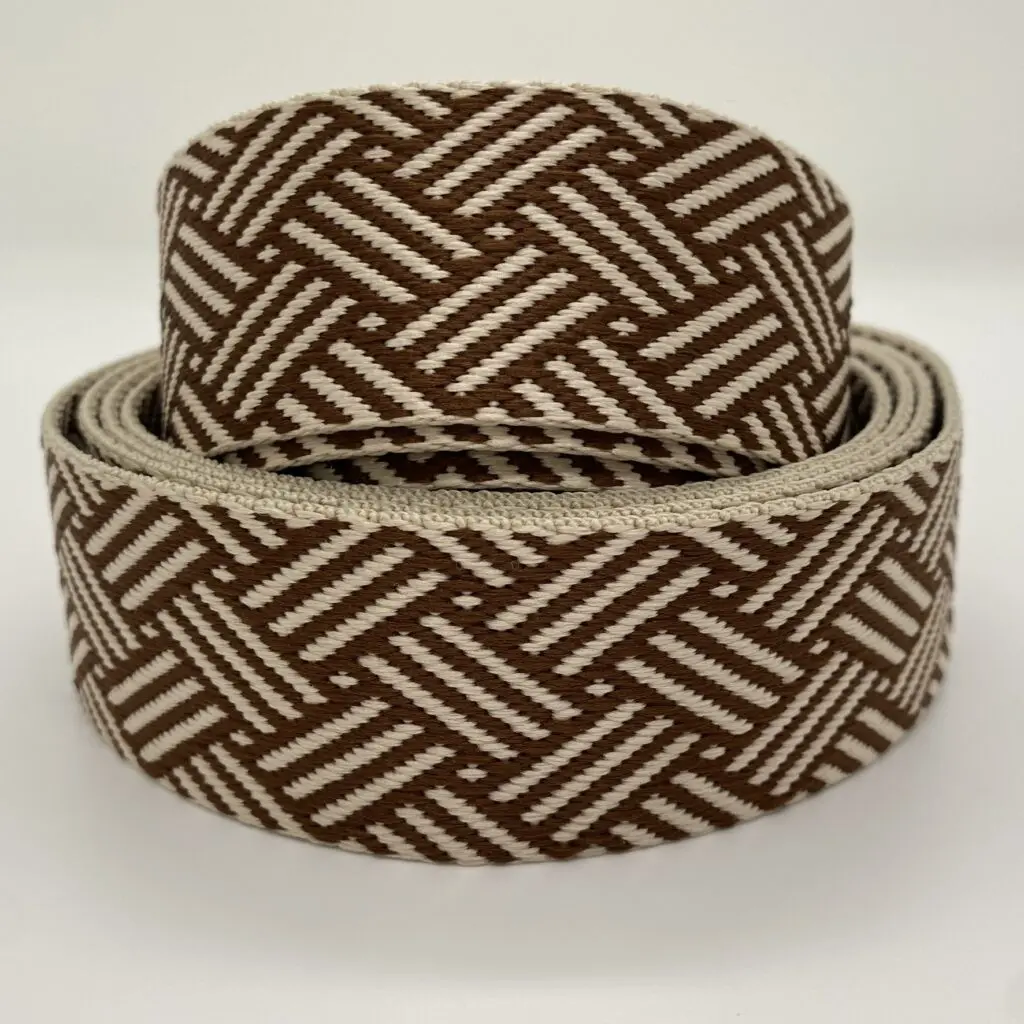 Gurtband 38 mm beige braun