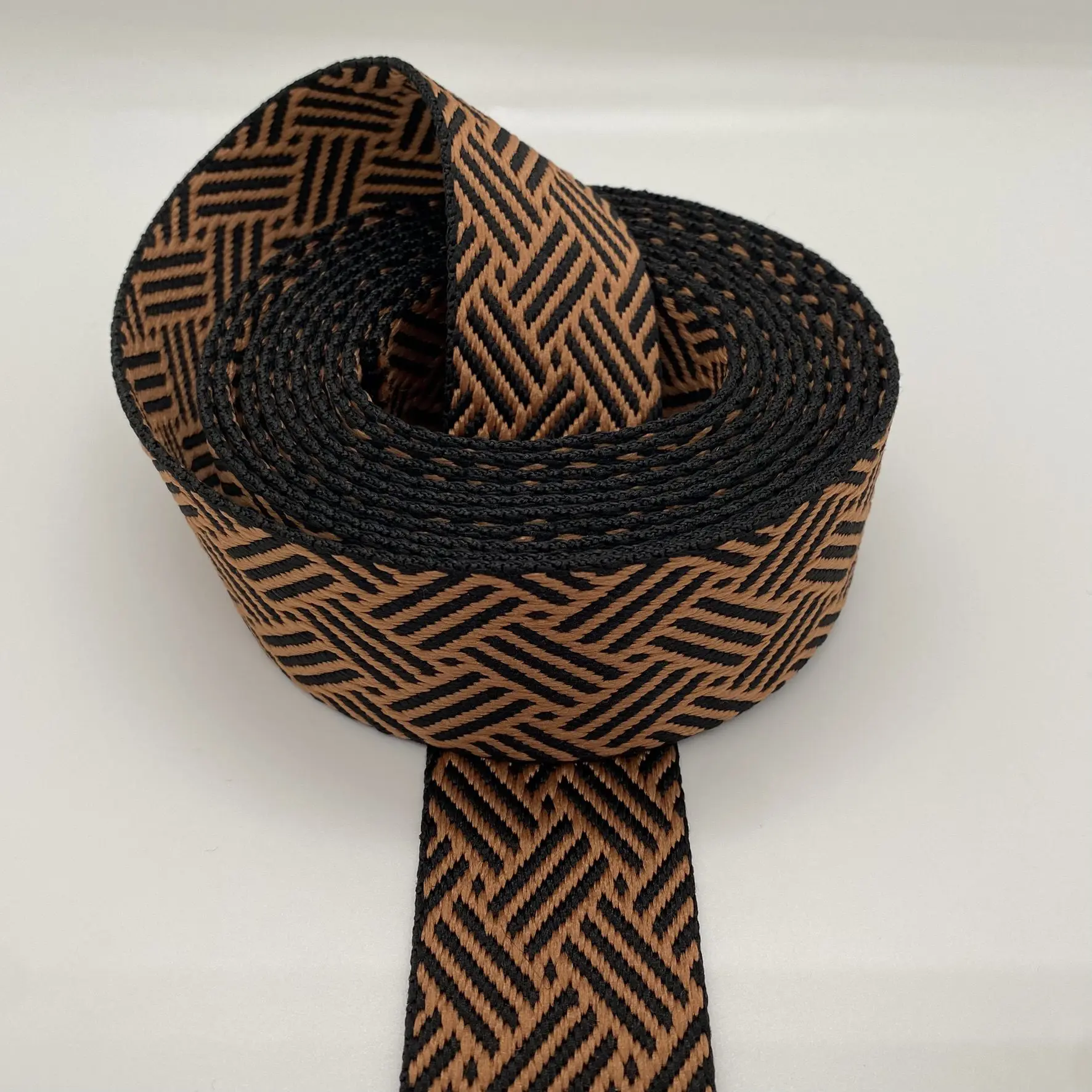 Gurtband Braided, 38mm, schwarz-cognac – Bild 5