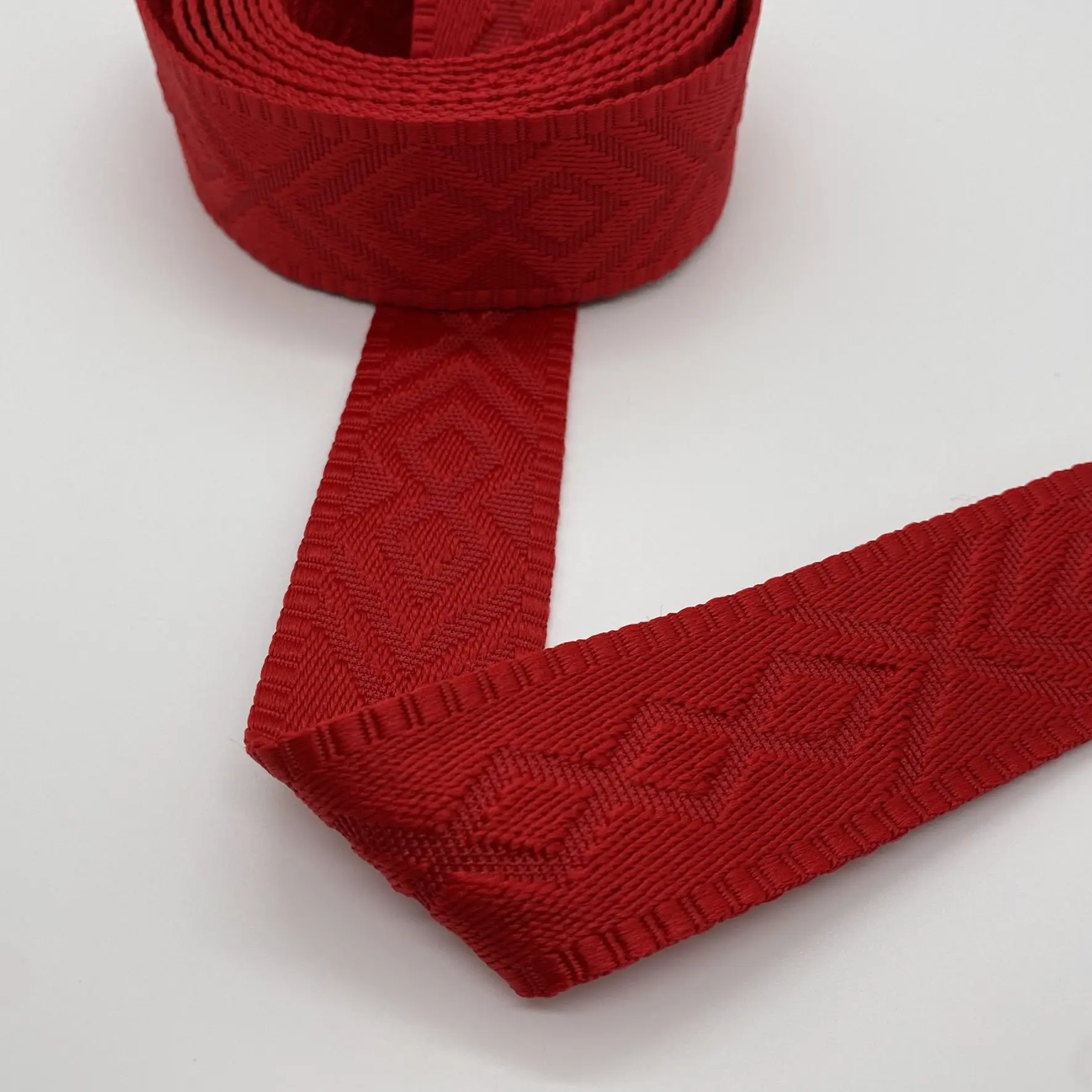 0,9 m Reststück - Gurtband Ethno, 38mm, rot – Bild 7