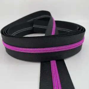 Reißverschluss Intense Colors, schwarz, breit, pink