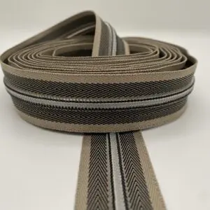 Reißverschluss Herringbone braun-grau