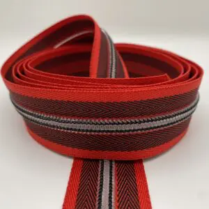 Reißverschluss Herringbone rot-transparent