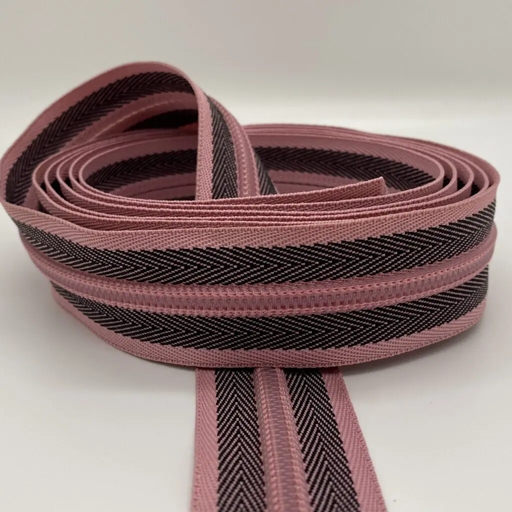 Reißverschluss Herringbone, rosa