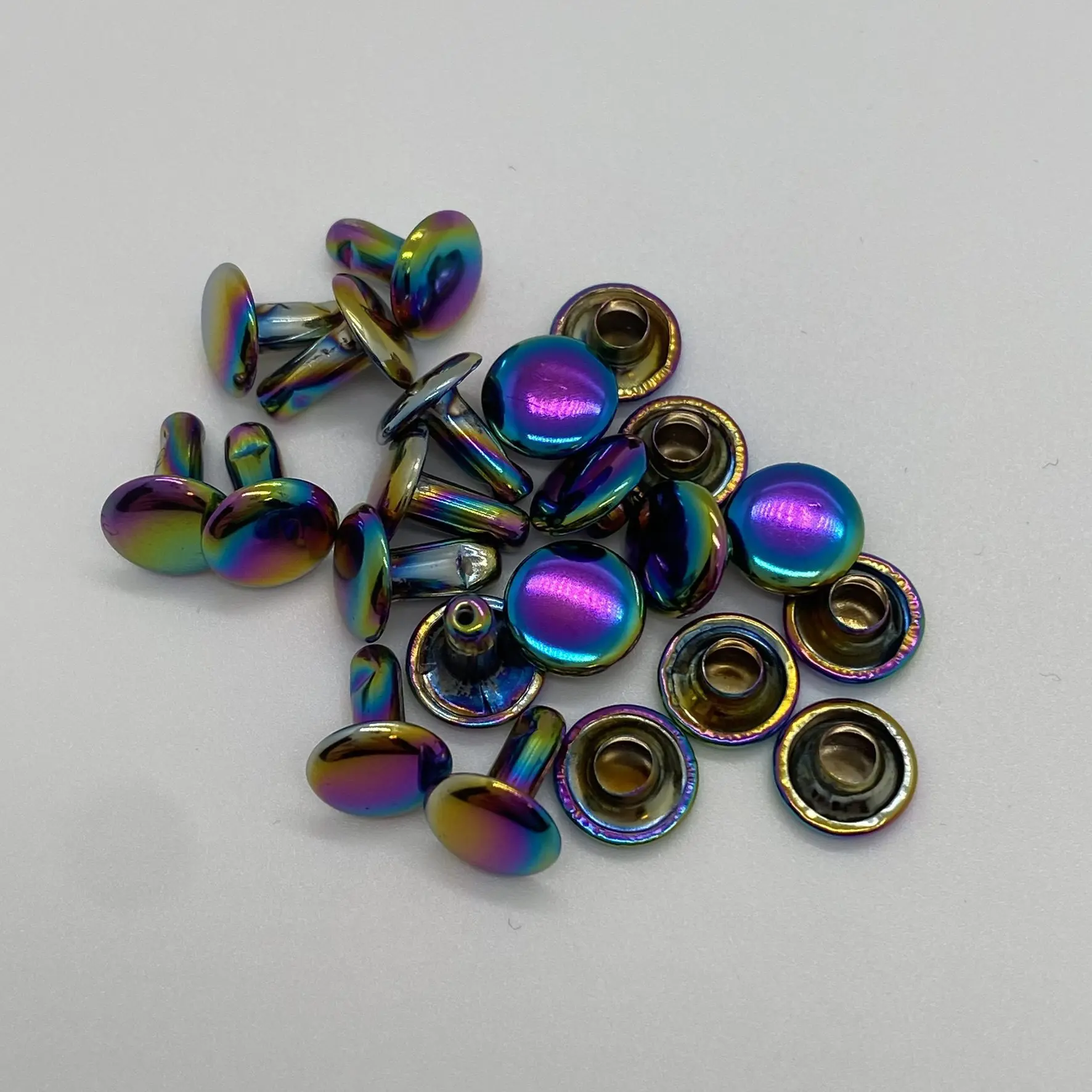 Doppelkopfnieten 8x8 mm in Regenbogen