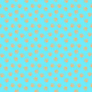 Pfoten hellblau-apricot: Pfoten hellblau-apricot Stoffdesign mit apricotfarbenen Pfotenabdrücken auf hellblauem Hintergrund als hochwertige Meterware für Taschen und kreative Nähprojekte
