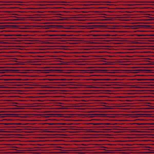 Unregelmäßige Streifen rot-marine Stoffdesign mit organischen Streifenlinien in Rot und Marineblau für Taschen, Kleidung und kreative Handmade-Projekte