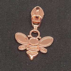 Zipper Biene, breit, roségold