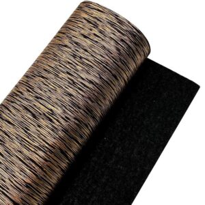 Kunstleder Stripes, schwarz-kupfer