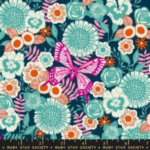 Backyard - Butterfly Garden Teal, Ruby Star Society