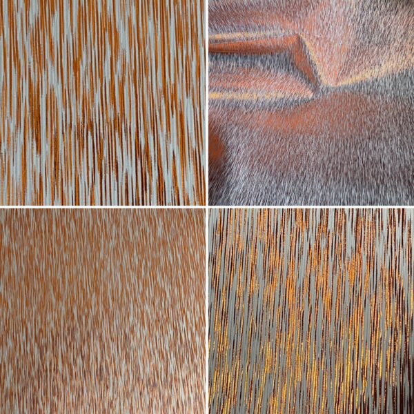 Kunstleder Stripes, weiß-orange – Bild 3