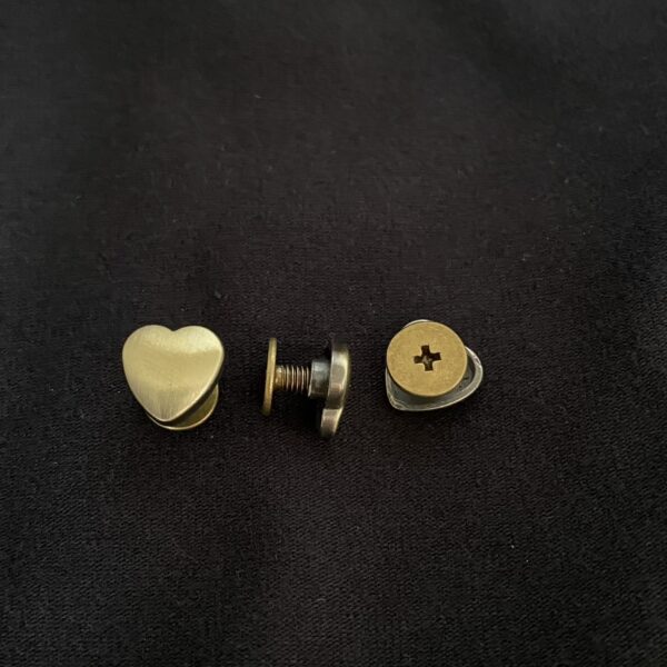 Schraubniete Heart, messing – Bild 3