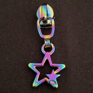 Zipper 2 Stars, schmal, regenbogen