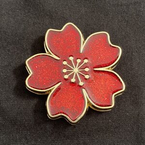 Magnetknopf Sparkling Blossom, hellgold-rot