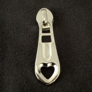 Zipper Heart, breit, silber