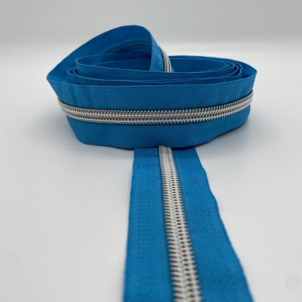 Reißverschluss Silver Star, breit, himmelblau – Bild 5