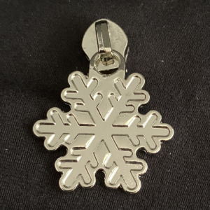 Zipper Schneeflocke, breit, silber