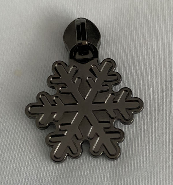 Zipper Schneeflocke, breit, gunmetal