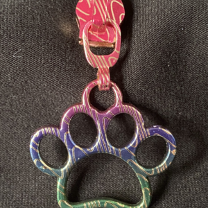 Zipper Paw, breit, pink-grün meliert