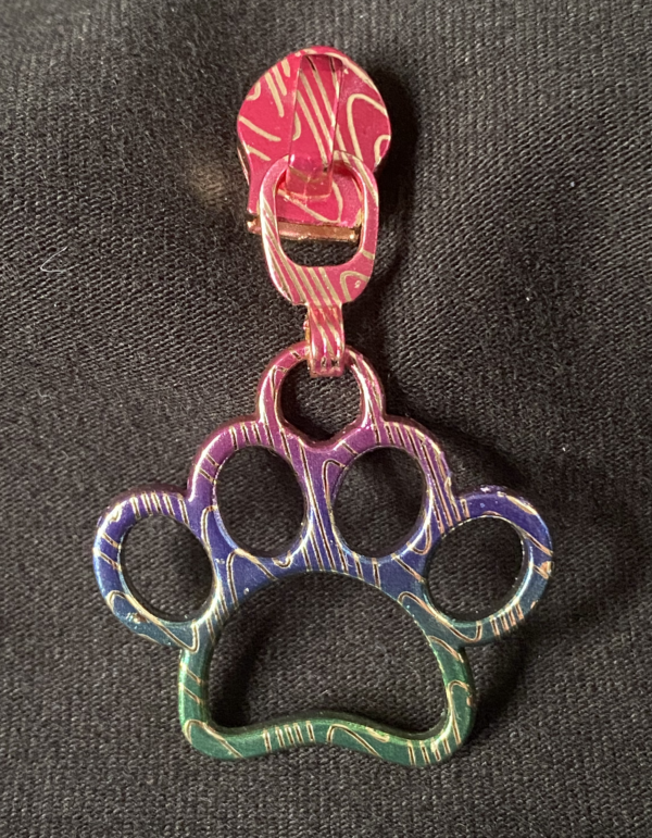 Zipper Paw, breit, pink-grün meliert