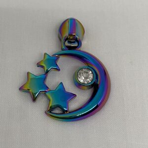 Zipper Mond&Sterne, groß, breit, regenbogen