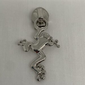 Zipper Frosch, breit, silber