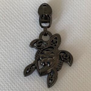 Zipper Flower-Turtle, schmal, gunmetal