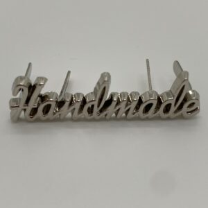 Metalllabel Handmade, silber