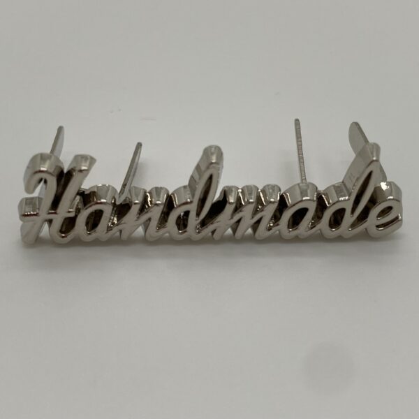 Metalllabel Handmade, silber