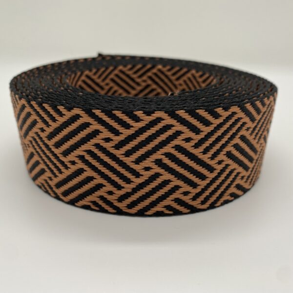 Gurtband Braided, 38mm, schwarz-cognac – Bild 2