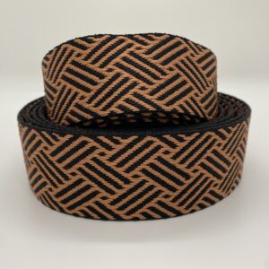 Gurtband Braided, 38mm, schwarz-cognac