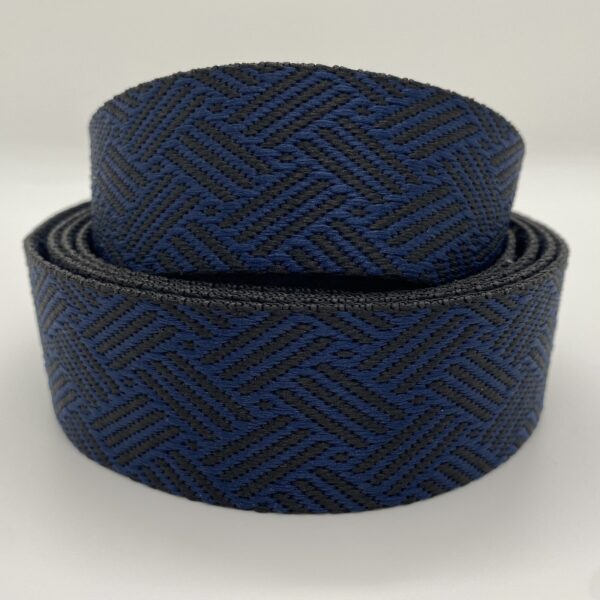 Gurtband Braided, 38mm, schwarz-blau