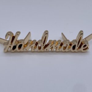 Metalllabel Handmade, hellgold