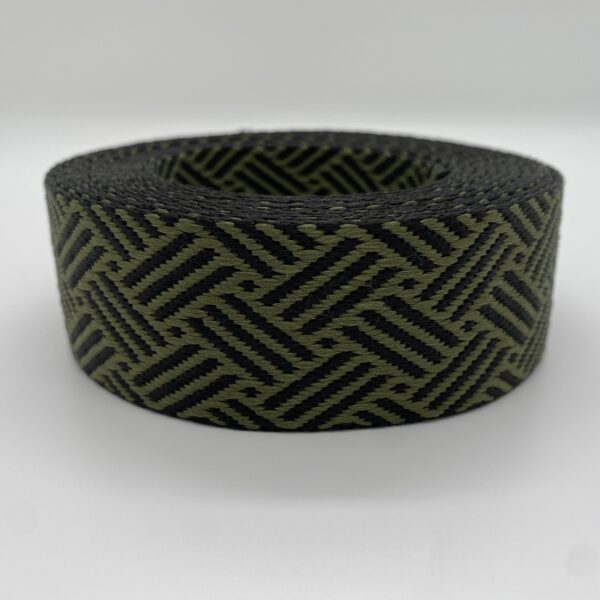 Gurtband Braided, 38mm, schwarz-olivgrün – Bild 2
