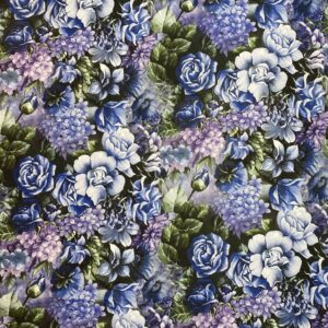 Kunstleder Flora, blau
