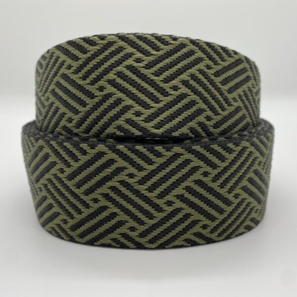 Gurtband Braided, 38mm, schwarz-olivgrün