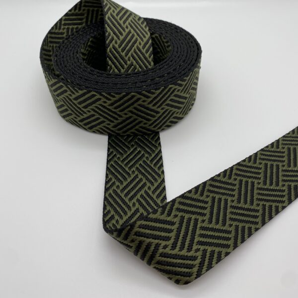 Gurtband Braided, 38mm, schwarz-olivgrün – Bild 6