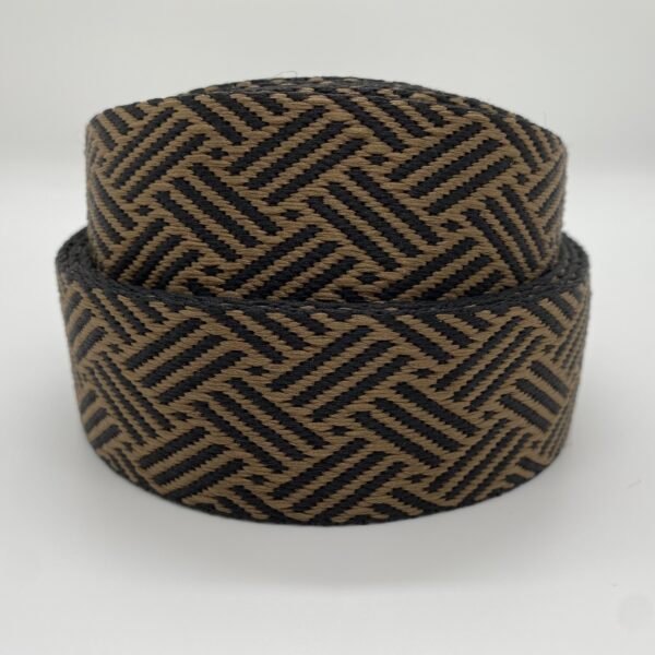 Gurtband Braided, 38mm, schwarz-schokobraun