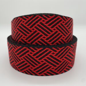 Gurtband Braided, 38mm, schwarz-rot