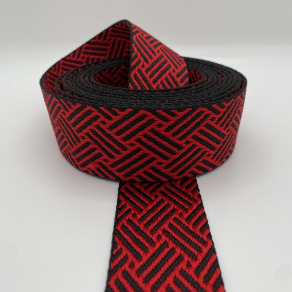 Gurtband Braided, 38mm, schwarz-rot – Bild 3