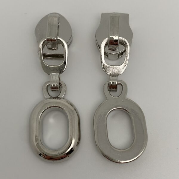 Zipper Oval, breit, silber – Bild 2