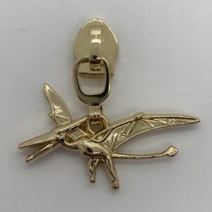 Zipper Dinosaurier Pterodactylus, breit, hellgold