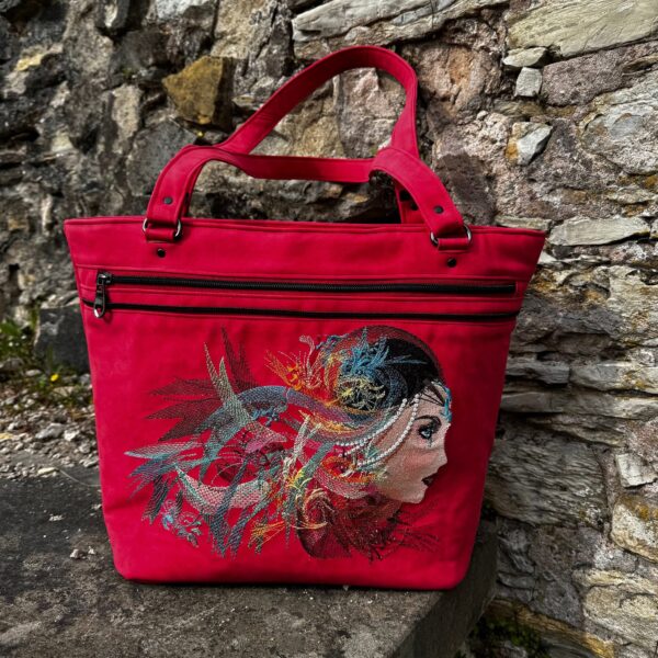 Annabelle, rot - Nubuk Kunstleder in Vintage Optik – Bild 8