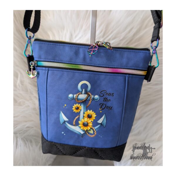Annabelle, royalblau - Nubuk Kunstleder in Vintage Optik – Bild 12