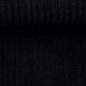 Swafing Cord-Samt Wanja Schwarz mit samtweicher Veloursoberfläche und markanter Breitcord-Rippenstruktur